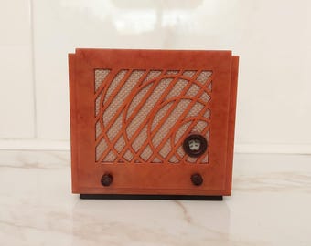 ヴィンテージミニチュアラジオラジオラインサファル・ウシニョーロイタリア1934年、ポータブルコレクションモデル、夫、父、祖父へのギフト