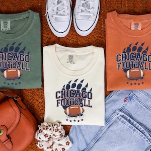 Chicago Football PNG, American Football, Chicago PNG, Vintage Style Football Crewneck png, Illinois Football png, Chicago fans PNG, Mascot