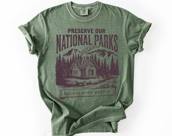 Vintage Protect Our National Parks T-Shirt, Protect Our Parks Tee, Unisex Garment-Dyed T-shirt, Nature, Public Lands, Wildlife