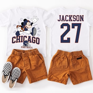 Chicago Football Kids T-Shirt | Custom Name & Number Jersey | Toddler Youth Sports Fan Tee