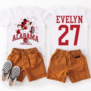 Alabama Football Kids T-Shirt | Custom Name & Number Jersey | Toddler Youth Sports Fan Tee