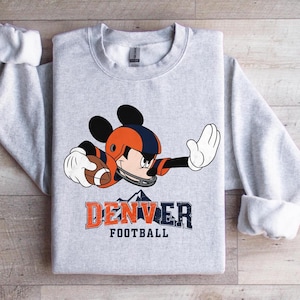 All Teams Available! Custom Disney-Inspired Football Mickey Mouse T-Shirt –   Personalized Football Shirt, Unique Disney Football Tee