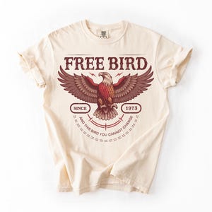 Free Bird Graphic T-Shirt: Comfort Colors Old School Rock Tee