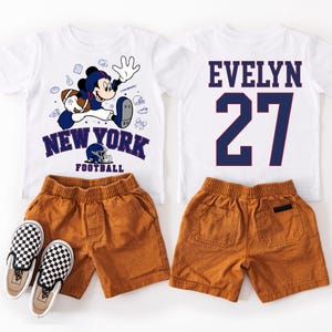New York Football Kids T-Shirt | Custom Name & Number Jersey | Toddler Youth Sports Fan Tee
