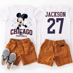Chicago Football Kids T-Shirt | Custom Name & Number Jersey | Toddler Youth Sports Fan Tee