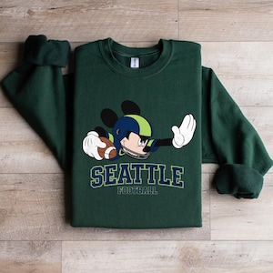 All Teams Available! Custom Disney-Inspired Football Mickey Mouse T-Shirt –   Personalized Football Shirt, Unique Disney Football Tee