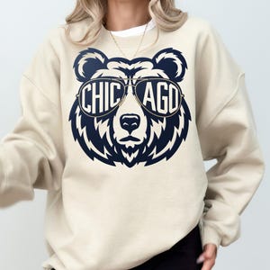Vintage Chicago Football Bear Crewneck: Retro Fan Gift