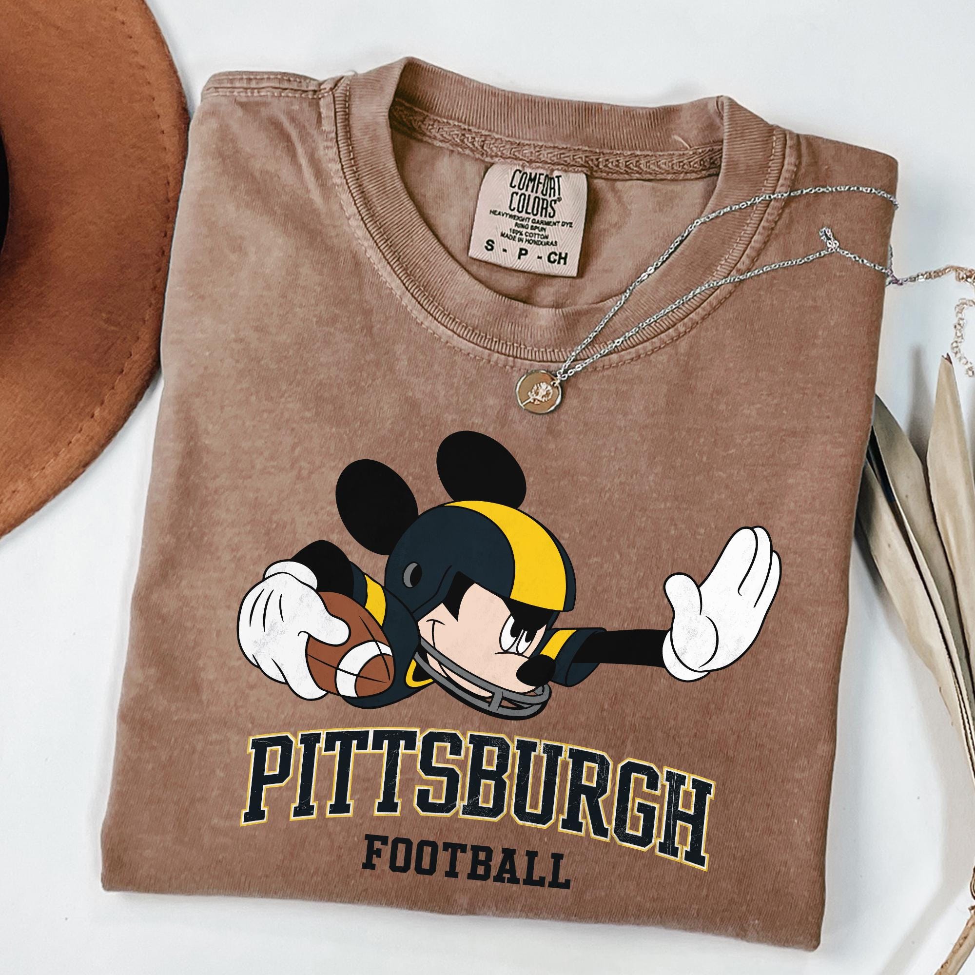 Mickey Vintage Comfort Colors Pittsburgh Steelers Football T-Shirt
