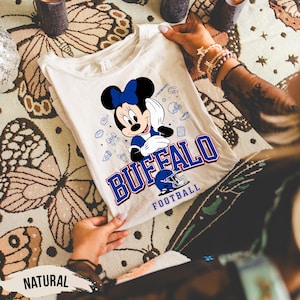 Minnie Mouse Buffalo Football T-Shirt, Comfort Colors Football Shirt, Cute Game Day Tee