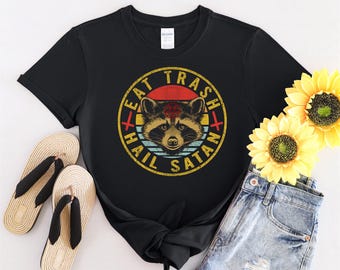 Eat Trash Hail SatanFunny Goth Possum Tshirt Men Women Children Kids T-shirt Hoodie Sweatshirt S to 5XL T Shirt, UV Sticker, YU130