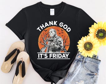 Jason Voorhees Thank God It's Friday Vintage Tshirt Men Women Children Kids T-shirt Hoodie Sweatshirt S to 5XL T Shirt, UV Sticker, YU299