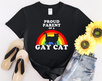 Fier parent d'un chat gay drôle T-shirt vintage unisexe hommes femmes enfants enfants T-shirt à capuche S à 5XL T-shirt, autocollant UV, YU421