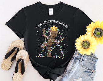 Baby Groot I Am Christmas Groot Vintage Tshirt Men Women Children Kids T-shirt Hoodie Sweatshirt S to 5XL T Shirt, UV Sticker, YU20