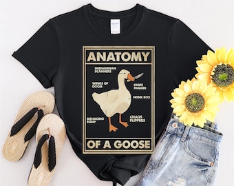 Anatomie d'une oie T-shirt vintage drôle hommes femmes enfants enfants T-shirt à capuche S à 5XL T-shirt, autocollant UV, YU11