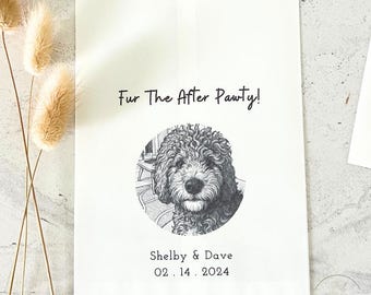 Custom Pet Wedding Favor Bags: &quot;Fur The After Pawty&quot; Treat Bags - Pack of 10