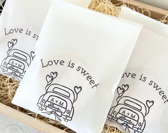 Custom Wedding Favor Bags: &quot;Love is Sweet&quot; Treat Bags