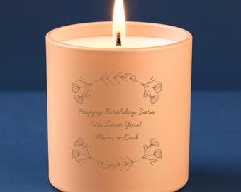 Vela de aniversário personalizada | Conjunto de velas de soja ou tealight gravadas