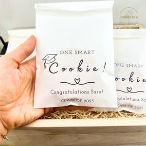 One Smart Cookie Favor Bags | Graduation 2025 party cookie bag | Grad party goodie bags 10 Pack | Grad 2025