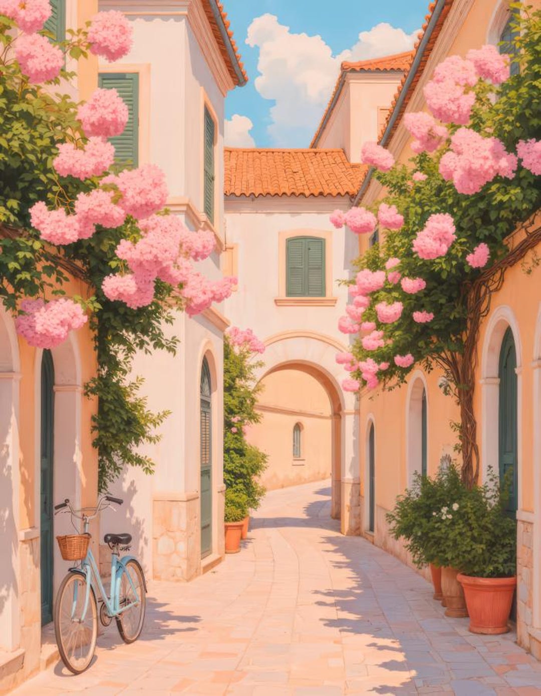 Mediterranean Courtyard Puzzle 500 Piece | Floral Archway Jigsaw - Etsy