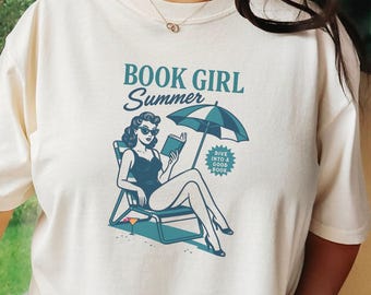 Book Girl Summer Shirt Beach Book Lover Summer Bookish Funny Reader Oversized Beach Shirt Bookish Vacation Shirt Coconut Girl Romance Book