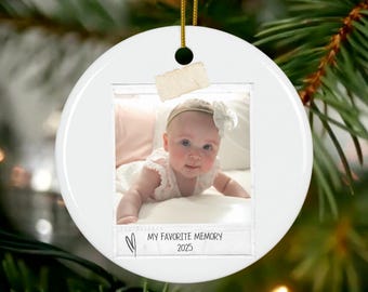 Personalized Photo Christmas Ornament, Custom Family Memory Ornament, Sentimental Photo Keepsake Gift, Matte Ceramic Holiday Ornament