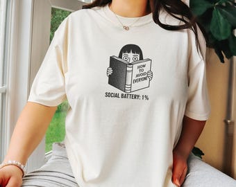 Introvert Book Lover TShirt, Comfort Colors Shirt, Bookish Tshirt, Gift for Reader, True Crime Book Club Gifts for Friend, Birthday Gift