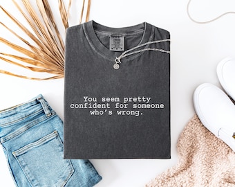 Funny Comfort Colors Shirt, You Seem Pretty Confident Tee, Sarcastic Graphic Tshirt, Inappropriate T-Shirts, Witty Humor Gift for friend