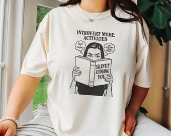 Introvert Book Lover TShirt, Comfort Colors Shirt, Bookish Tshirt, Gift for Reader, True Crime Book Club Gifts for Friend, Birthday Gift