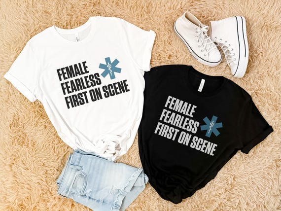 EMT Shirt, Feminist Bella Canva Tee, Firefighter gift for nurse, paramedic coworker gifts, first responder tshirt, EMS t-shirt, gift for her