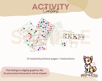 Farbpunktmuster-Replikationsaktivität für Kinder - fördern Sie kritisches Denken, Feinmotorik und Mustererkennung mit lustigen druckbaren Gittern