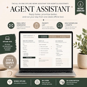 Persoonlijke assistentplanner | HTML-tool voor digitale bedrijfsassistent | Generator voor e-mailantwoorden, prioriteitenlijst en dagelijkse workflow