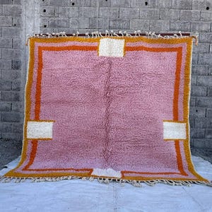 MOROCCAN 7X10 FT Sheep Wool Handmade Beige and black large Tufted Berber rug EUR 731,20 - FR