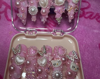 Kitty Acrylic Junk Press-On Nails