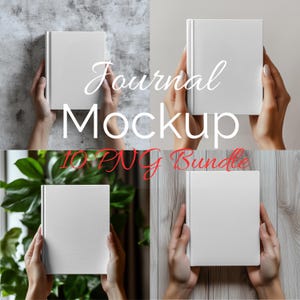 Hardcover Journal Mockup, 10 Bundle, Printify Ruled Line Journal Matte, Full wraparound print Journal Mock up, Canva Drag and Drop PNG