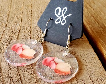 Original Illustration Print Acrylic Earrings Inspired by Ponyo/Ghibli Anime Ponyo Napping In A Bubble