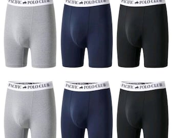 Paquete de 6 calzoncillos bóxer de algodón Pacific Club para hombre, multicolor, 95 % algodón.