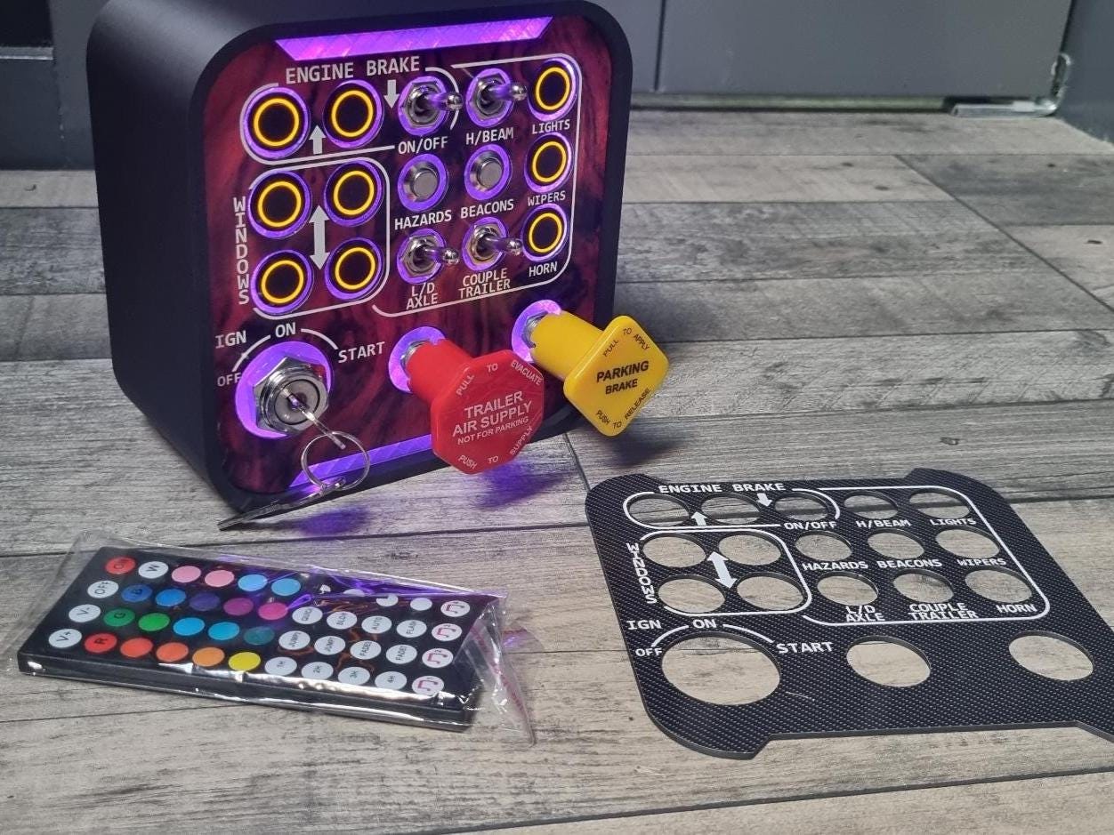 PCシムレース用ボタンボックス（紫、黒ビス） PCシムレース用ボタンボックス（紫、黒ビス）
