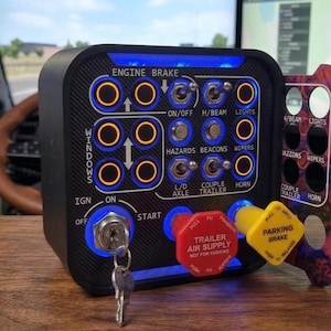 SimBoXX Truck Simulator Button Box: 28 Function, RGBic Backlit, Magnetic Face