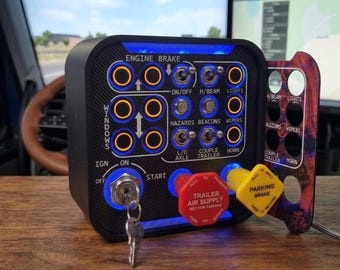 SimBoXX Truck Simulator Button Box: 28 Function, RGBic Backlit, Magnetic Face