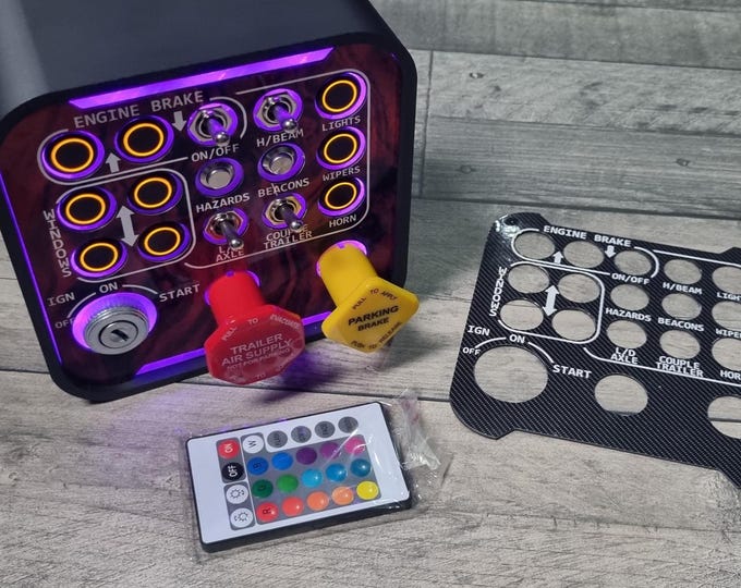 PC USB 31 Functions Button Box for Simracing All Backlit Buttons + Neon ...