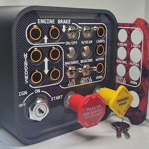 SimBoXX Truck Simulator Button Box: 28 Function, RGBic Backlit, Magnetic Face