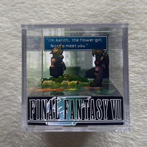 Final Fantasy VII 3D Cube Diorama - Final Fantasy Lovers - Gift for Gamer - Shadow Box - Miniature