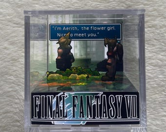 Final Fantasy VII 3D Würfel Diorama - Final Fantasy Fans - Geschenk für Gamer - Schattenbox - Miniatur