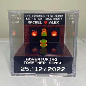 3D-kubdiorama The Legend of Zelda-årsdagen - Kärlekspresent till par - Det är farligt att gå ensam, låt oss gå tillsammans!