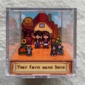 CUSTOMIZABLE Stardew Valley - 3D cube diorama - Computer videogame - Your farm on your desk - Personalized cube Shadowbox - gift for gamers