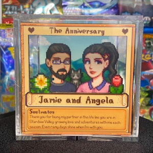 Custom Stardew Valley 3D Cube Portrait - Personalized Couples Gifts - Anniversary Gift - Gift for Him Her - Gift for farming Gamer Portrait