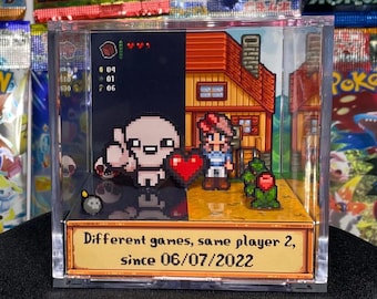 Custom Stardew Valley 3D Cube + Another game Personalized Gifts - Couples Anniversary - Gift for Him Her - Different games, same player 2