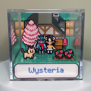 Anpassningsbar Fields of Mistria gård 3D-kubdiorama - Datorspel - tillverkat med kärlek - Personlig kub Shadowbox med många alternativ bild 8