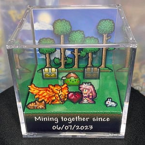 Custom Terraria 3D Cube - Personalized Couples Gifts - Anniversary Gift - Gift for Him Her - Gift for Gamer - personalized gift