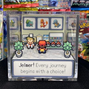 Aanpasbaar Pokemon 3D-kubusdiorama: kies het model en de naam! - Computervideogame - met liefde gemaakt - Gepersonaliseerde kubus Shadowbox Valentine